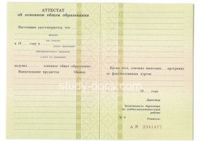Аттестат за 9 класс 1995-2006 в Красногорске
